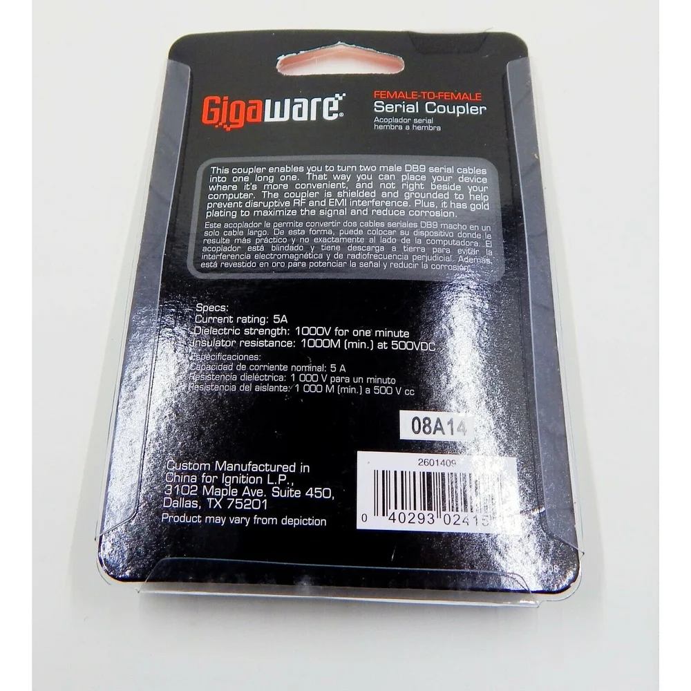 Gigaware Serial Coupler 9-Pin Female to 9-Pin Female 26-1409